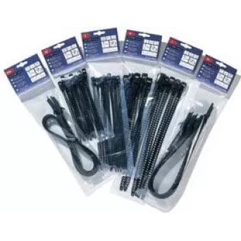 HellermannTyton SOFTFIX fascette riutilizzabili 180mm x 7mm nero confezione da 16 (115-07190)