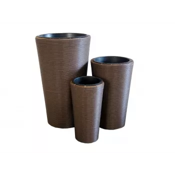 EUROPALMS India set di vasi decorativi, 3 dimensioni, effetto pietra grigia, interno/esterno 83011268