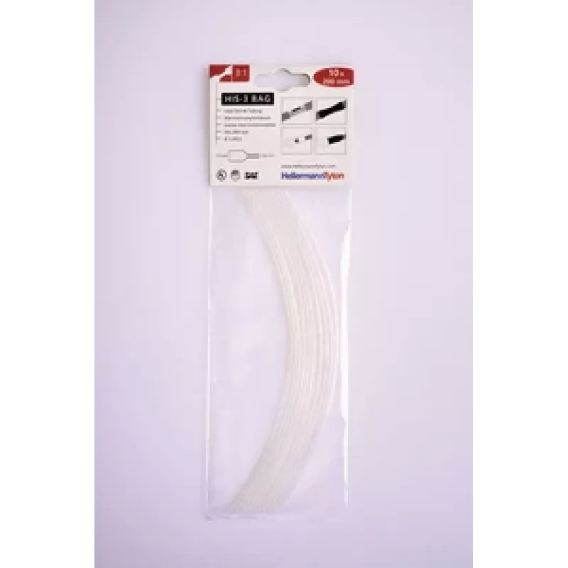 HellermannTyton HIS-3 set di guaine termorestringenti 3:1, 1,5 mm/0,5 mm, trasparente, 10 pezzi 308-30164