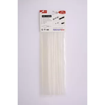 HellermannTyton HIS-3 set di guaine termorestringenti, 3:1, 12 mm / 4 mm, trasparente, 10 pezzi 308-31215