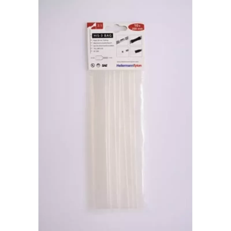 HellermannTyton HIS-3 set di guaine termorestringenti, 3:1, 12 mm / 4 mm, trasparente, 10 pezzi 308-31215