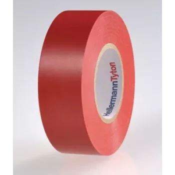 HellermannTyton HTAPE-FLEX15-25x25-PVC-RD nastro isolante elettrico in PVC rosso, 25 mm x 25 m, spessore 0,15 mm 710-00134