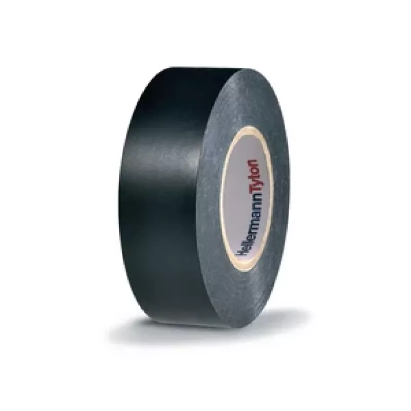 HellermannTyton HTAPE-FLEX1000+ nastro isolante elettrico in PVC nero, 19 mm x 20 m, 105 °C, RoHS 710-00602