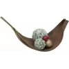 EUROPALMS sfera di pino floccata decorativa, 15 cm, verde con finitura neve bianca 83500303