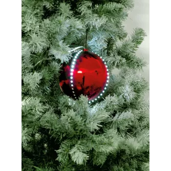 EUROPALMS palla di neve LED 15 cm, rosso 83501243