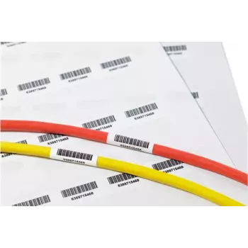 HellermannTyton 594-61104 T808 marcatore per cavi in poliestere, trasparente/bianco, 25,4 x 38,1 mm, 1000 pezzi