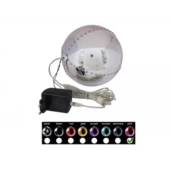 EUROPALMS palla di neve LED 15 cm, rosa 83501246