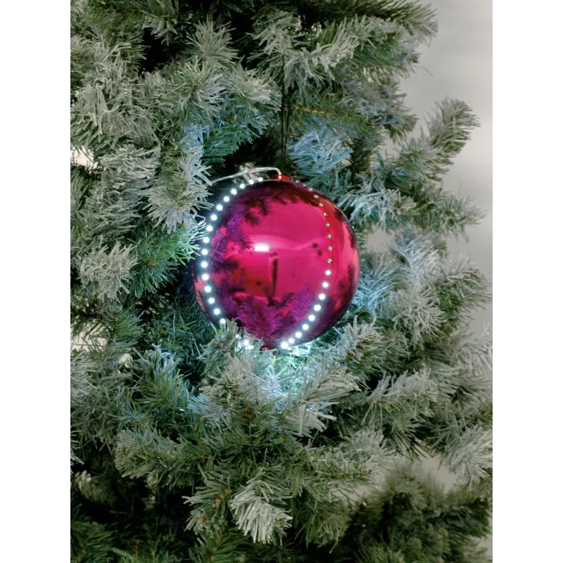 EUROPALMS palla di neve LED 15 cm, rosa 83501246