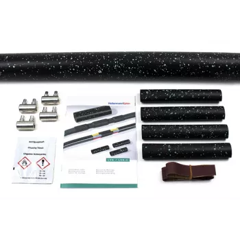 HellermannTyton LVK-C-5x1.5-16 guaina termorestringente, nero, poliolefina, 4:1, 48 mm/12 mm, 450 mm 380-04014