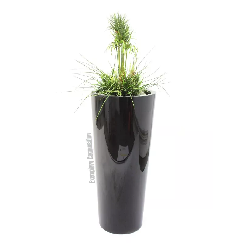EUROPALMS composizione di erba artificiale, 90 cm, verde, in vaso nero 82600137