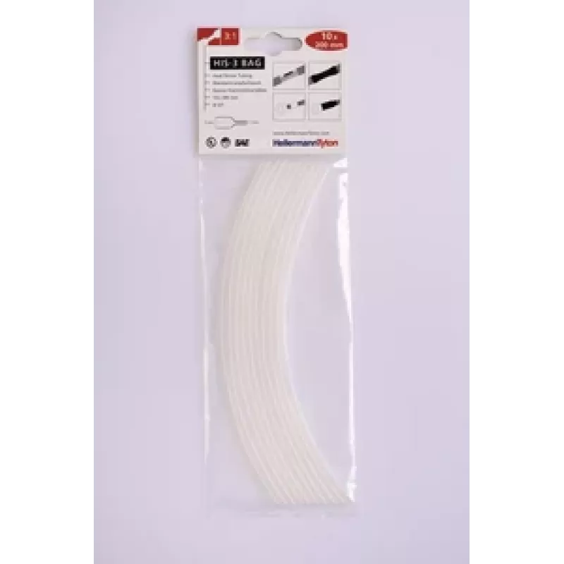 HellermannTyton HIS-3 Guaina termorestringente 3:1, 3 mm, nera, 20 cm, 10 pezzi (308-30315)