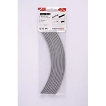 HellermannTyton HIS-3 Set guaine termorestringenti 3:1, 3 mm/1 mm, grigio, 10 pezzi 308-30313
