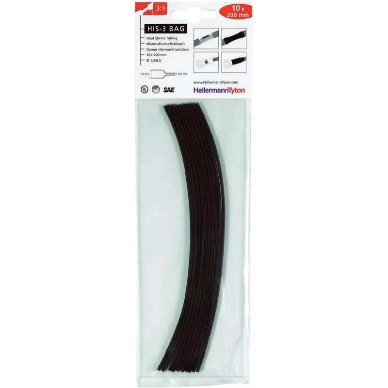 HELLERMANNTYTON Set guaine termorestringenti HIS-3 3:1, 127 pezzi, colori assortiti, lunghezze 100 mm (308-30611)