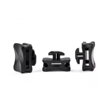 HellermannTyton ACFM8W6.2PT3-PA66/6HIRHS-BK supporto per fascette per guide profilate, termostabilizzato, resistente agli urti, nero, 25 pz. 151-03249