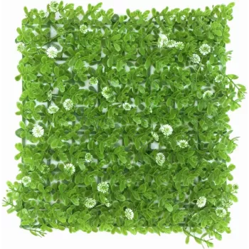 EUROPALMS stuoia di bosso artificiale, verde-bianco, 25x25 cm 82600089