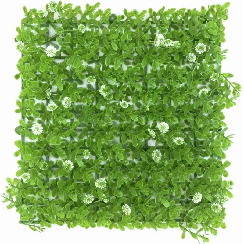 EUROPALMS stuoia di bosso artificiale, verde-bianco, 25x25 cm 82600089