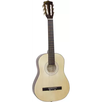 Dimavery AC-303 Chitarra classica 1/2 misura naturale, manico in okoumé, tavola in tiglio, diapason 535 mm