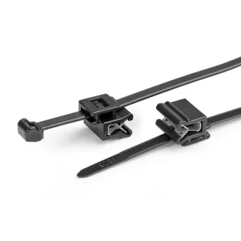 HellermannTyton T50ROSEC5A-PA66W-BK Fascetta con clip, 200 mm x 4,6 mm, nero, 100 pezzi 156-03219