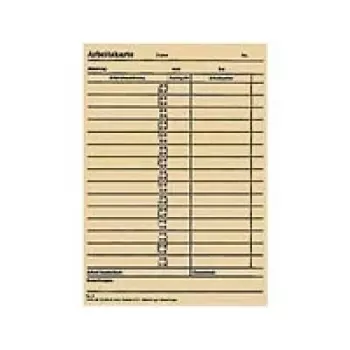 BÜRK MOBATILE Cartellino per timbratura per orologio rilevamento presenze ZS 5200, 100 cartellini, stampa verde su cartoncino bianco, 189 x 86 mm B01830040500