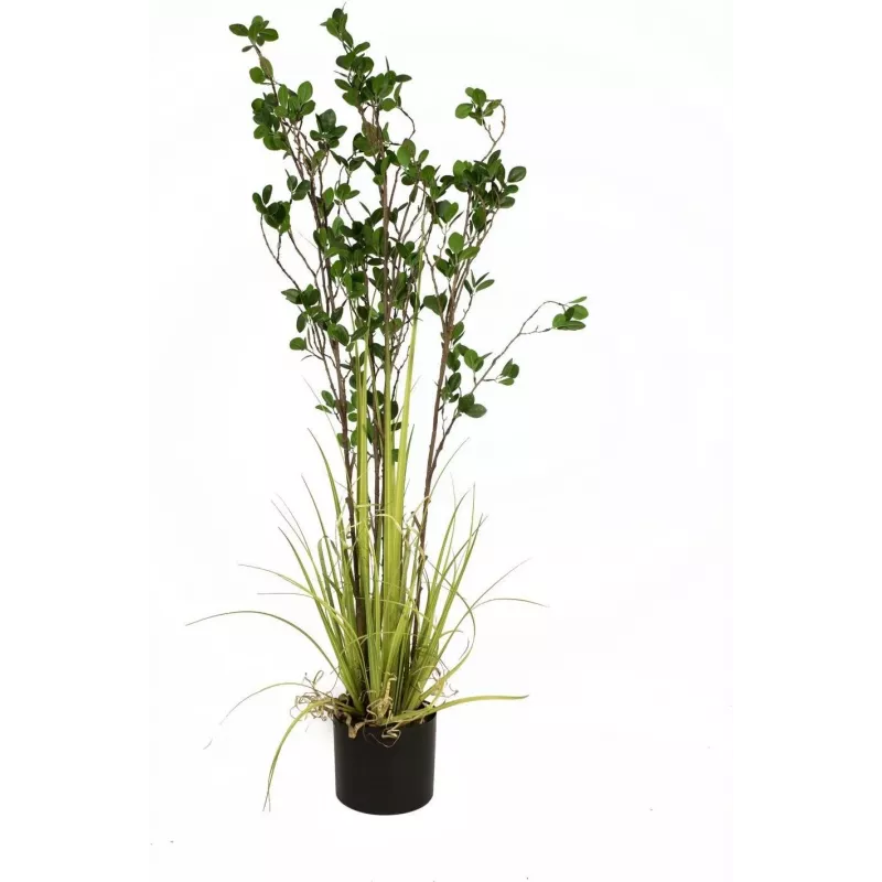EUROPALMS Cespuglio sempreverde con erba pianta artificiale, 120 cm 82600183