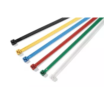 HellermannTyton LR55R-HS-BK-D1 fascetta per cavi nera termostabilizzata, 200mm x 4,6mm, confezione da 100 131-55000
