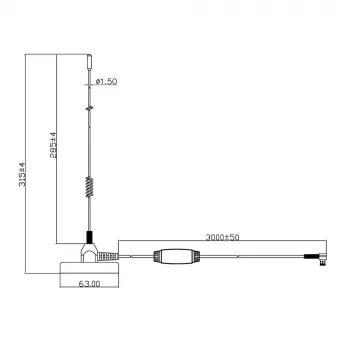 Midland Albrecht MAG31 antenna magnetica DAB+ con amplificatore, banda III, cavo 3 m, connettore SMB 62336
