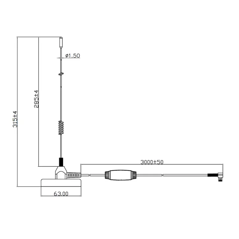 Midland Albrecht MAG31 antenna magnetica DAB+ con amplificatore, banda III, cavo 3 m, connettore SMB 62336