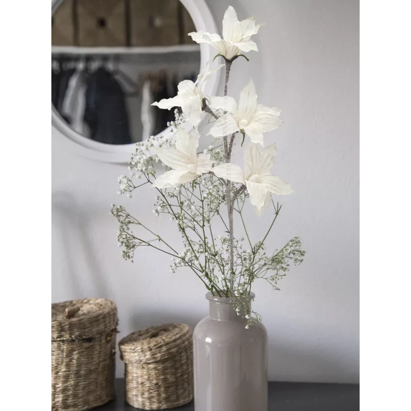 EUROPALMS ramo di clematide (EVA), artificiale, bianco (82531065)