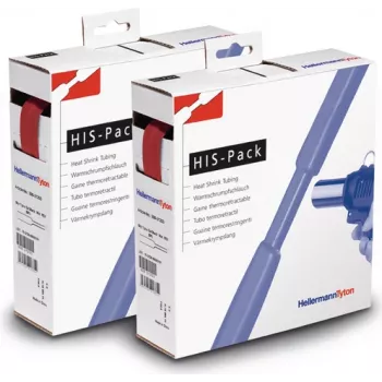 HellermannTyton HIS-PACK-19,1/9,5-RD guaina termorestringente, 2:1, rosso, 19,1 mm espanso, 9,5 mm ritratto, lunghezza 5 m, scatola distributore