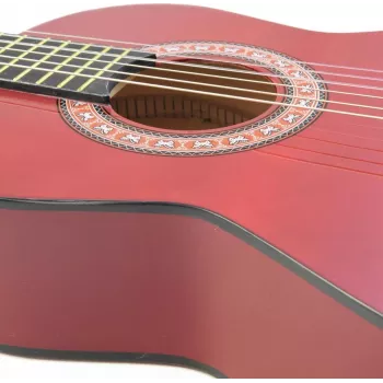 Dimavery AC-303 chitarra classica misura 1/2 rossa con gigbag, accordatore, plettri e tracolla per principianti