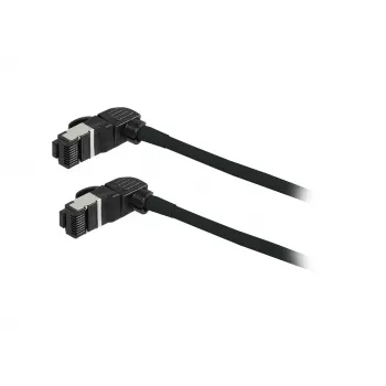 SYNERGY21 S218115 CAT6A S/FTP Cavo patch slim, RJ45, 2m, nero, 500MHz, LSZH, connettore rotante