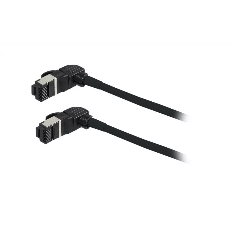 SYNERGY21 S218115 CAT6A S/FTP Cavo patch slim, RJ45, 2m, nero, 500MHz, LSZH, connettore rotante