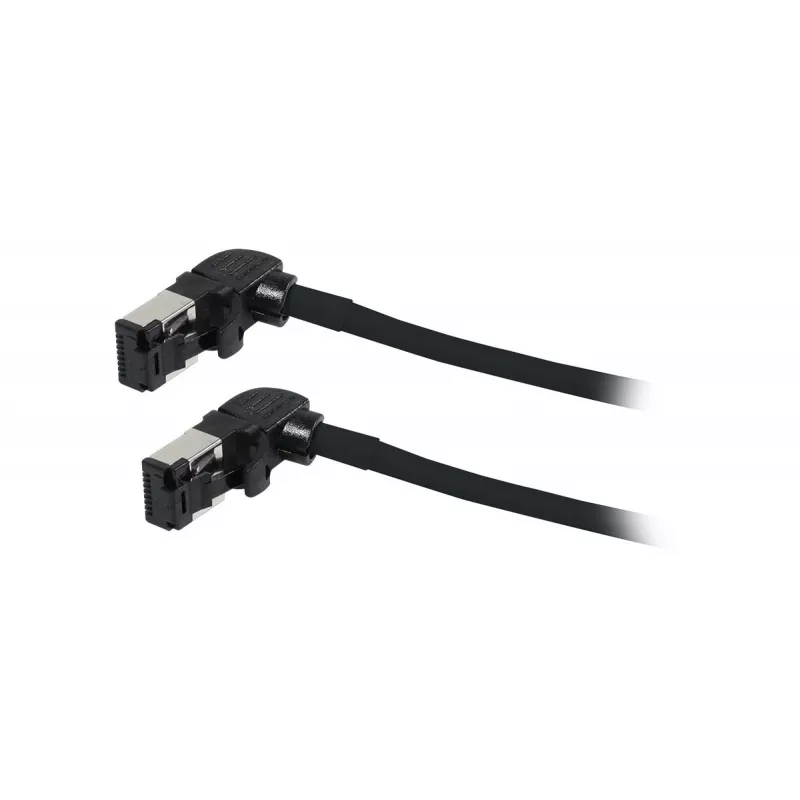 SYNERGY21 S218115 CAT6A S/FTP Cavo patch slim, RJ45, 2m, nero, 500MHz, LSZH, connettore rotante