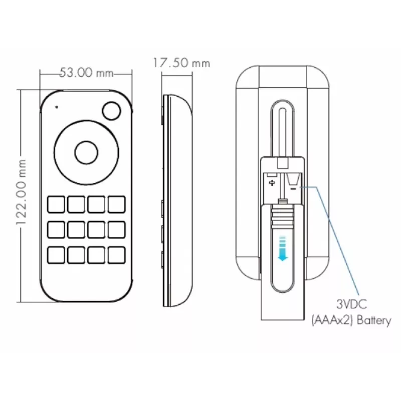 SYNERGY21 EOS 50 Telecomando RF per illuminazione LED CCT, 1 zona, 2,4 GHz, bianco S21-LED-004F-02400256