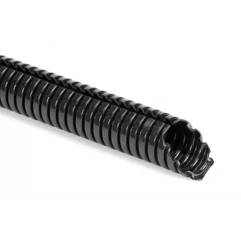 HellermannTyton 166-12013 HG-ELWS12-PA6-BK Guaina corrugata di protezione, nera, diametro interno 10 mm, 50 m