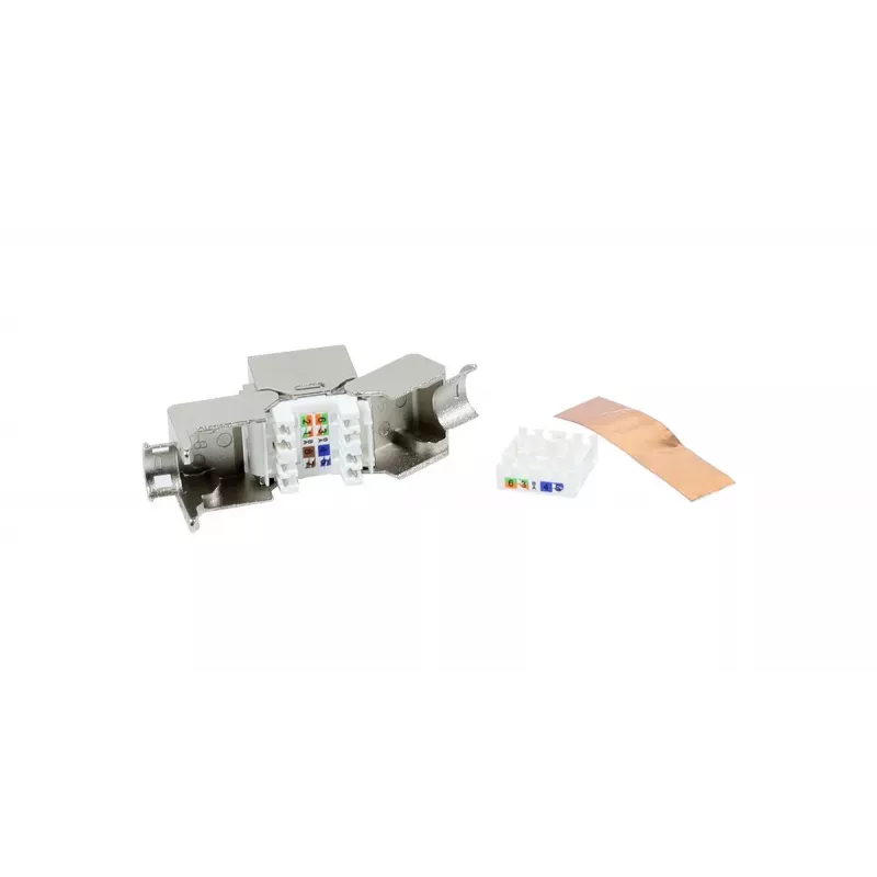 SYNERGY21 S216378V3 CAT8.1 Modulo keystone RJ45, slim-line corto, certificato GHMT, bianco