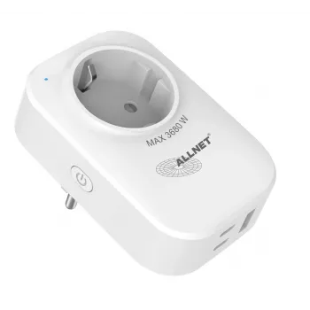 ALLNET ESP32 WLAN presa smart con misurazione energia e 2x caricabatterie USB ALL3079