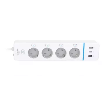 ALLNET ESP32 WiFi ciabatta smart ALL3079-4, 4 prese AC, 2x USB-A e 1x USB-C, misurazione energia