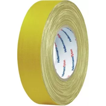 HellermannTyton HTAPE-TEX-19x10 Nastro in tessuto multiuso, giallo, 19 mm x 10 m 712-00202