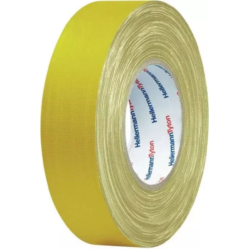 HellermannTyton HTAPE-TEX-19x10 Nastro in tessuto multiuso, giallo, 19 mm x 10 m 712-00202