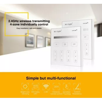 SYNERGY21 T1 MiLight Smart Panel Telecomando touch a 4 zone a tinta unita