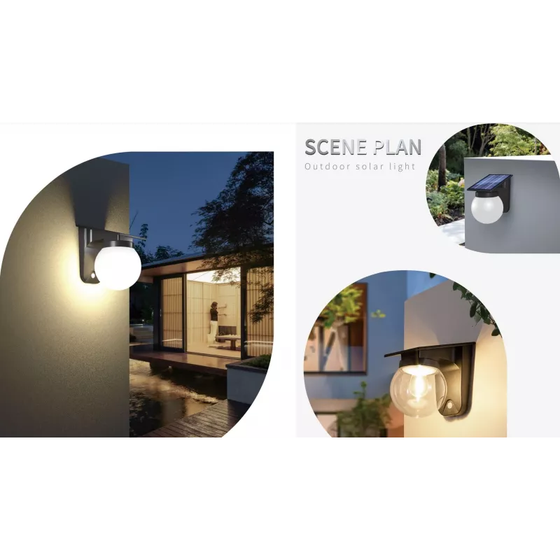 SYNERGY21 S21-LED-0250250 Lampada da parete solare sfera trasparente
