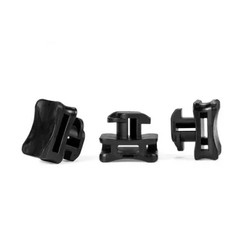 HellermannTyton ACFM7W10PT5.3 Supporto fermacavi per guida DIN, PA66 antiurto, nero, 25 pz. 151-03246