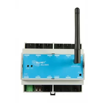 ALLNET ALL3505v2 Controller IP per automazione edifici con 8 porte sensori, montaggio su guida DIN
