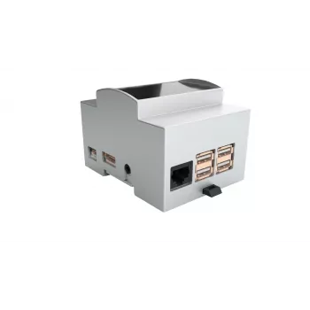 ALLNET Case per montaggio su guida DIN per Raspberry Pi 4 Model B con finestra trasparente, grigio 25.0410000.RP4