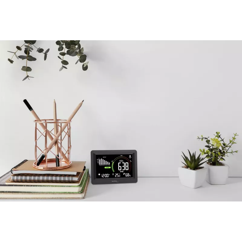 Technoline WL1028 Monitor CO2 monitor qualità dell'aria con allarme nero