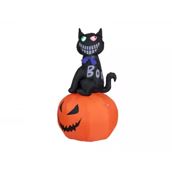 EUROPALMS Halloween Figura gonfiabile gatto con zucca, 183cm 83316152