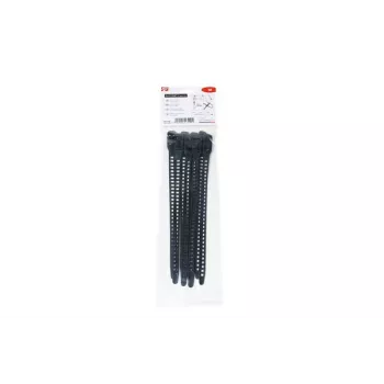 HellermannTyton SOFTFIX® fascetta riutilizzabile 260 mm x 11 mm, nero, confezione da 8 115-11270