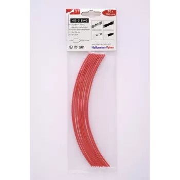 HellermannTyton HIS-3-BAG guaina termorestringente 3:1 da 1,5 mm a 0,5 mm rossa 10 pezzi