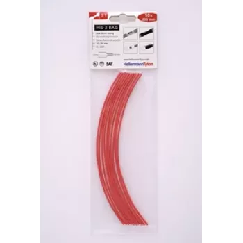 HellermannTyton HIS-3-BAG guaina termorestringente 3:1 da 1,5 mm a 0,5 mm rossa 10 pezzi